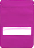 100PCS Foil Pouch Mylar Bags with Clear Window,ULIFESTAR Stand Up Sealable Bags with Tear Notches,Resealable for Food,Party Favors,Gift Packaging and Small Business(14 * 20cm/5.51 * 7.87",Purple)