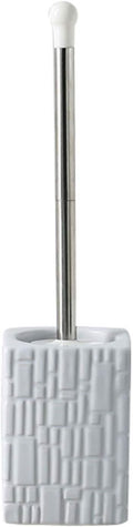 Ceramic Dome Toilet Brush Holder Set Decorative Modern Freestanding Heavy Duty Cleaning Suitable for Home Use (White) (White)