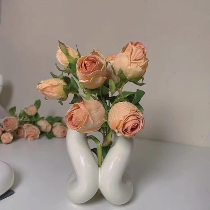 Handmade Ceramic Holder Stand for Toothbrushes, Makeup Brushes, and Pens - Minimalist Design for Bathroom Vanity and Countertops Decor (Milky White)