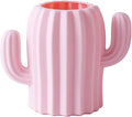 Silicone Pen Holder Cactus Pencil Holder Cute Pens Cup for Desk for Kids Office Decor Desk Accessories Makeup Brush Holder, Toothbrush holder Gift for Girls (Pink)