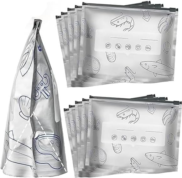 30PCS Reusable Aluminum Foil Sealable Storage Bags, Vacuum Zipper Pouches, Stand Up Foil Sealable Bags with Label and Zip Lock (Mixed 3-Size)