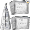 30PCS Reusable Aluminum Foil Sealable Storage Bags, Vacuum Zipper Pouches, Stand Up Foil Sealable Bags with Label and Zip Lock (Mixed 3-Size)