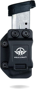 POLE.CRAFT IWB/OWB Magazine Holster Kydex - Mag Carrier Fits: 9mm .40 Double Stack / 9mm .40 Single Stack - P365 1911 Glock 19 19X 17 26 27 28 43 22 23 25 26 27 31 32 33 34 35 37 38 Glock43X .. Mag
