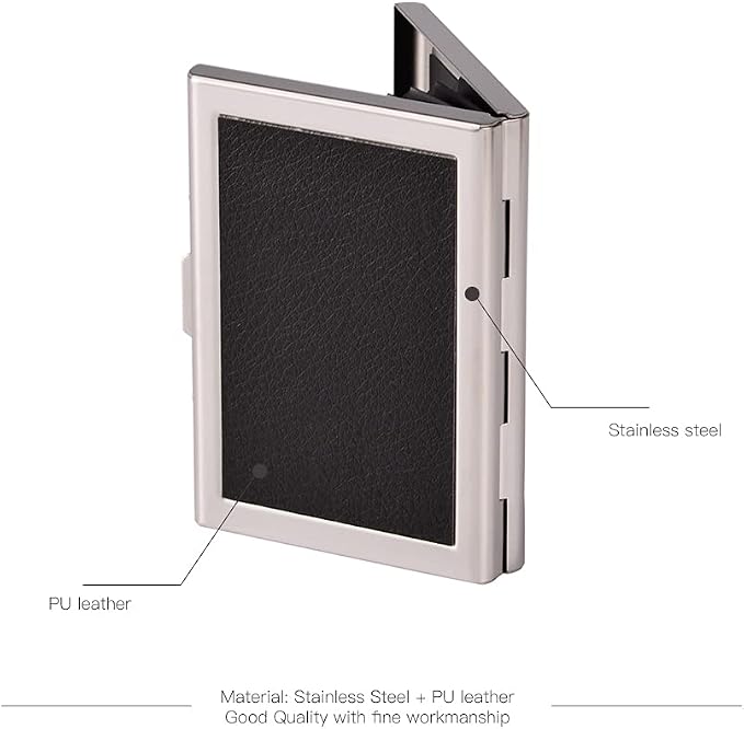 EASTNIGHTS RFID Credit Card Holder Stainless Steel Credit Card Protector Business Card Holder for Women Men