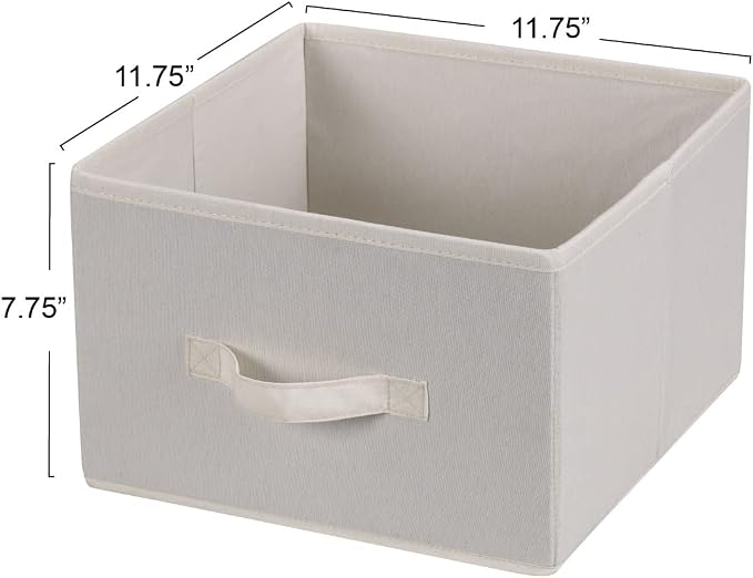 Household Essentials 311306 Set of 2 Drawers for Hanging Shelf Closet Organizers | Natural Canvas Fabric Bin with Handle