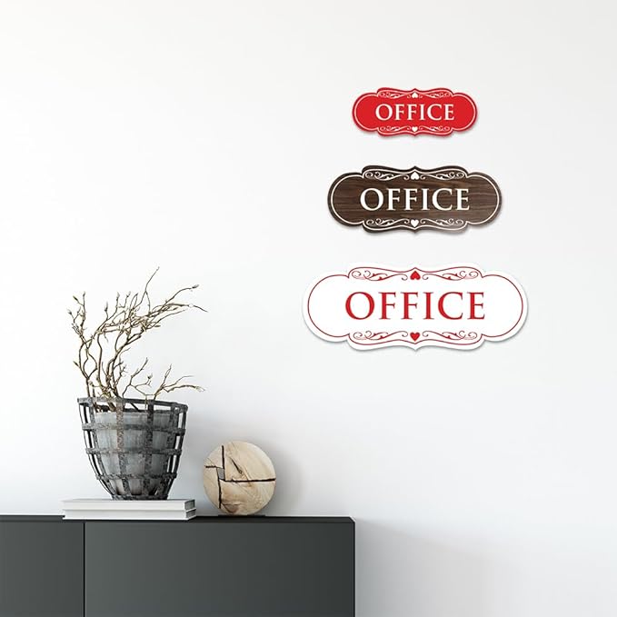 All Quality Designer Office Sign | Easy Installation - Black - Small (1 Pack)