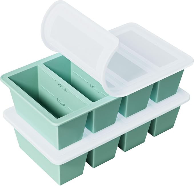 Silicone Freezer Tray for Sauce Cube: GGOW Silicone Freezing Tray for Soup Storage - Freeze 250mL 125mL Souped Broth Portion
