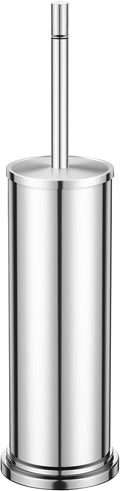 Chrome Toilet Brush and Holder Set,304 Stainless Steel Toilet Brush for Bathroom with Long Handle, Heavy Duty Toilet Bowl Brush,Removable Inner Bowl and Splash Protection,Deep Cleaning