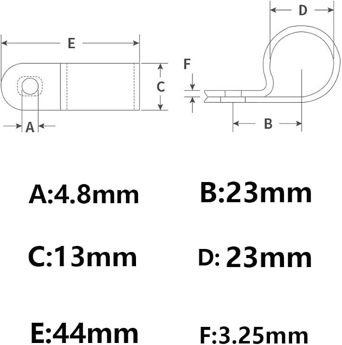 50Pcs 1 Inch R-Type Nylon Cable Clamps for Cable Wire Management | Durable Nylon Material, R-Shape Cable Holder, 1 Inch Opening Size, Multi-Hole Mount Base, Neat Wire Organization