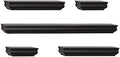 MELANNCO Floating Shelves for Wall Set of 5 - Black MDF Wall Shelves, 2 of 6 in, 2 of 12 in, 1 of 24 in, Multifunctional Room Decor Shelf with Hardware Included