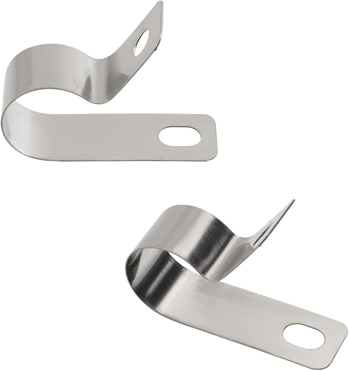 Antrader Stainless Steel Wire Fence Clips,Fencing Mounting Clips,100Pcs | Agricultural Fencing Fence Wire Clamps with Screws,