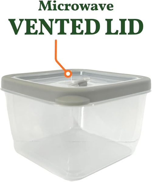 10-Piece Food Storage Containers with Vented Lids, Airtight and BPA Free, Stackable, Microwave, Freezer, and Dishwasher Safe (Gray)