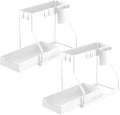 Under Sink Organizers and Storage, 2-Tier Sliding Cabinet Basket Organizer with Hooks, Multi-Purpose Under Sink Organizers and Storage for Bathroom Kitchen (White, 2 PCS)