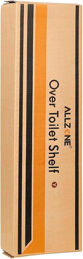 ALLZONE Bathroom Organizer, Over The Toilet Storage, 4-Tier Adjustable Wood Shelves for Small Rooms, Saver Space Rack, Narrow Cabinet, 92 to 116 Inches Tall, Black