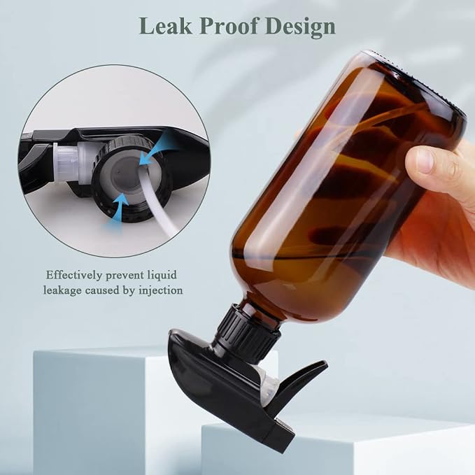 Wedama Spray Nozzle for 8 oz and 16 oz Glass Spray Bottles, Black Trigger Sprayers Replacement with Mist Stream Sprayer Adjustable Spray Bottle Nozzles - 2Pack