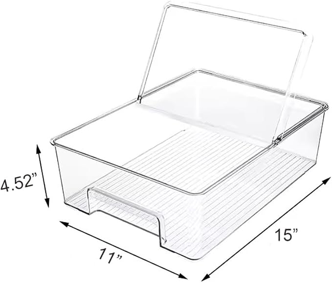 SANNO Freezer Containers Food Storage Containers Fridge Containers Plastic Organization Storage Bin for Fridge, Freezer, Pantry, Kitchen- Organizer for Fruit, Yogurt, Snacks, Pasta, set of 2