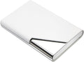 Padike Business Card Holder, Upgraded Leather Business Card Case Pocket Card Holders for Men or Women, Metal Slim Name Card Holder RFID Blocking Business Card Carrier with Magnetic Closure (Y-WH)