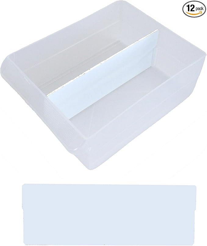 (12-Pack) Large Drawer Dividers compatible with Craft Cabinet and Hardware Storage Organizers, (Dividers Only)