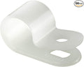 GTSE White Nylon Plastic Cable Clamps, 3/8" Screw Mounts for Cable, Rope, Tube Management, 100 Pack