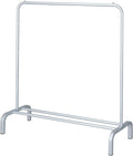 JIUYOTREE Metal Clothing Rack 43.3 Inches Clothes Garment Coat Rack with Bottom Shelf Clothing Rack for Hanging Clothes Coats Skirts Shirts Sweaters Silver Gray
