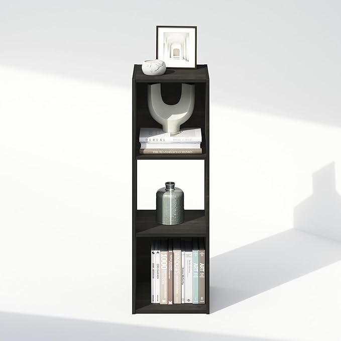 HomeStock Modern Minimalism Cubic Storage Cabinet, Bookcase, Bookshelf Espresso/3 Cube