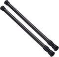 AIZESI Spring Tension Curtain Rods Short Tension Rod (Black,17" to 28"-2Pc) | Adjustable, No Drilling, Expandable Spring Loaded, Suitable for Doors and Windows