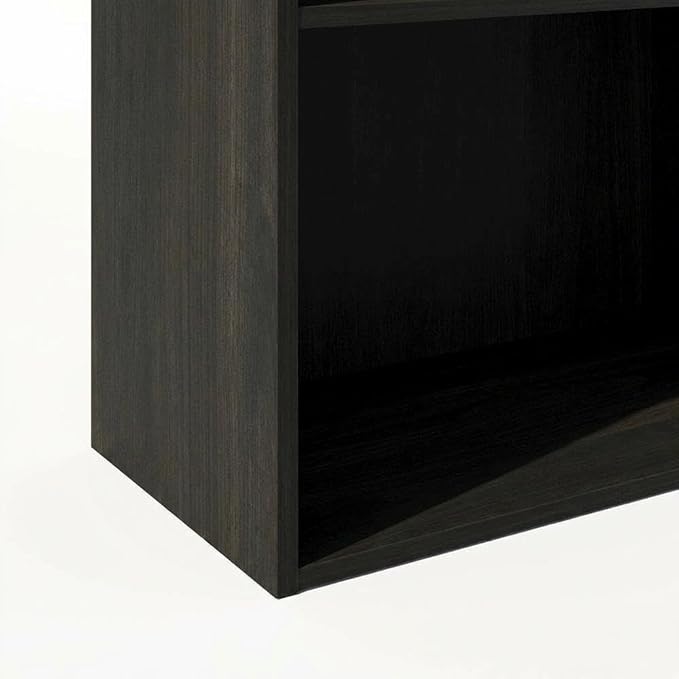 Furnifact Espresso Bookcase with Sturdy Wooden Construction, Elegant Design, Ideal for Home or Office Storage, Single Piece