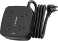 6 Ft Surge Protector Power Strip - 8 Widely Outlets with 4 USB Ports, 3 Side Outlet Extender with 6 Feet Extension Cord, Flat Plug, Wall Mount, Desk USB Charging Station, ETL,Black