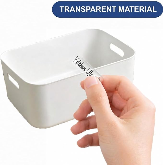 240 Pcs Home Organization Labels, 53 Designs Clear Script Storage ID Stickers Household Container Storage Label for Kitchen Bathroom Laundry Home Storage Organization Supplies