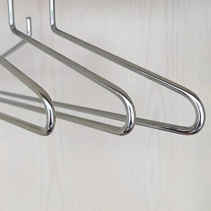 Bag-a-Vie Silver Metal Hangers Combo Pack 6 (3 Purse Hangers + 3 Clothes Hangers) Closet Organizer Set for Handbags, Coats & Suits
