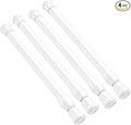 4 Pack Small Tension Rod 12 to 19 Inch Adjustable Tension Curtain Rod Mini Closet Spring Rod No Drilling Short Tension Rods for Windows, Cupboard, Kitchen Cabinets, White