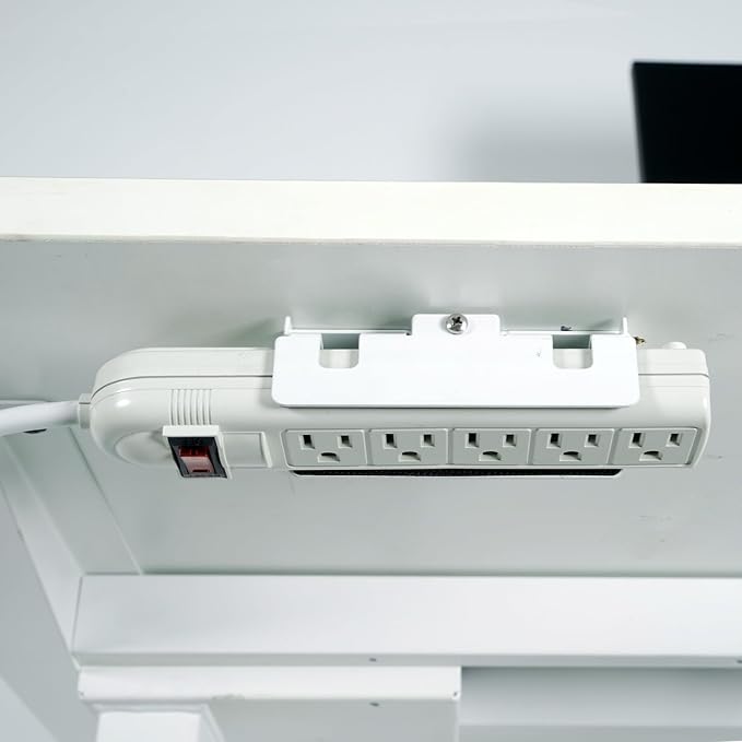 Monzlteck Universal Power Strip Mount, Put Your Power Strip Under the Desk or On the Wall-(Power Strip not Included)-Fits 1.6" to 2.4" Width