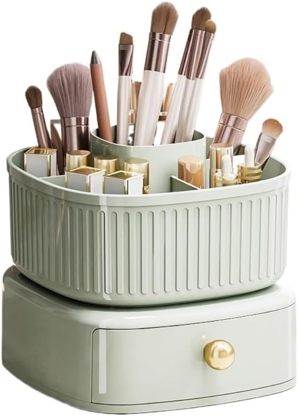 Makeup Organizer Home Desktop Light Luxury Storage Box Living Room Bedroom Large Capacity Storage Bucket Plastic Advanced Multi-functional Cosmetics Storage Box for Jewelry Hair Accessories Skincare O