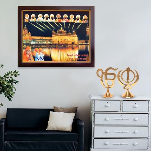 Lord Sikh Guru poster print with frame for Home Decor and Gifting Purpose (229-16)