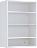 25.5" Four-Tier Closet Shelf Module, White MDF Closet Organizer System with Adjustable Shelves, Wall-Mounted Storage Tower for Shoes, Bags, Hats, Clothes, Bedroom, Walk-In Closet Unit
