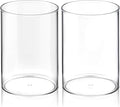 2 Pcs Pen Holder Acrylic Cylinder Container Stylish Clear Acrylic Desk Organizer Round Makeup Brush Storage Desktop Pencil Cup Clear Stationery Organizer for Home School Office Supplies Countertop