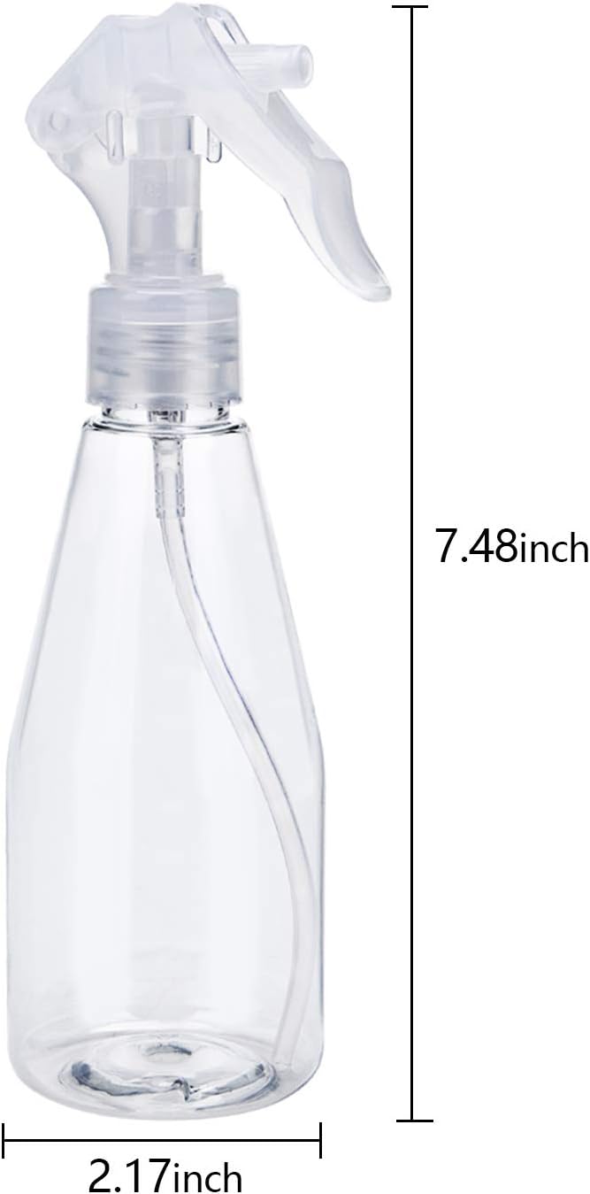 9 Pieces Plastic Spray Bottle, Empty Small 7oz/200ml Clear Spray Bottles, Fine Mist Plastic Refillable Trigger Sprayer for Cleaning Solutions, Hair Care, Essential Oils, Watering Plants
