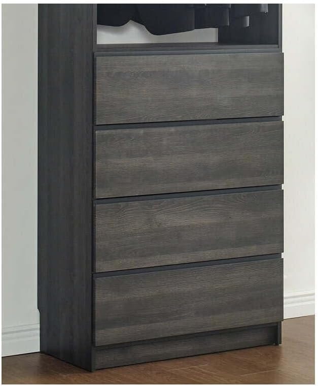 Maykoosh Closet System Organizer - Customizable Walk-in Wardrobe Storage Black/Model D 1 Closet