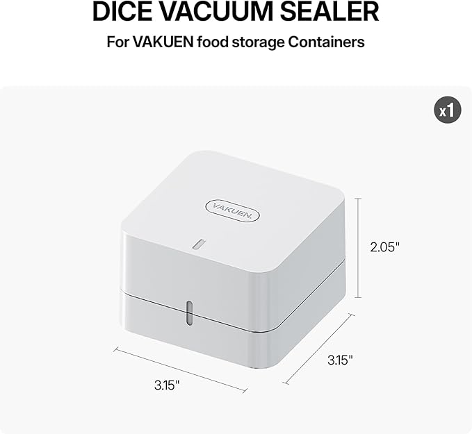 VAKUEN Vacuum Sealer for vakuen containers, Automatic vacuum sealing operation, Ideal for keeping food fresh from meat to veggies, Keep food fresh up to 5 times longer than non-vacuum storage