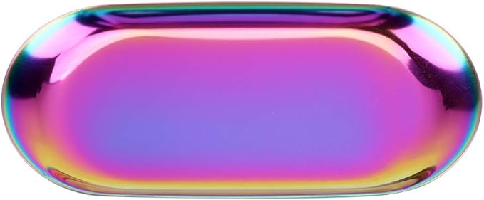 Nordic Storage, Nordic Style Rainbow S Stainless Steel Tray, Jewelry, Cosmetics & Cake Organizer for Desk & Home