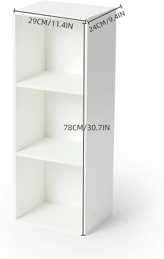 FurnitureR Basics Cube Storage Organizers - can be Combined Freely, Closet Storage Cabinet Shelf, Stackable Cubby Shelf for Bedroom, Office, Study, Classroom, White