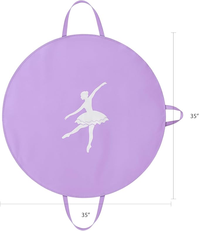 KEEGH 35 inch Girls Tutu Garment Bag Pancake Dance Bag, Purple | Foldable, with Handle Strap, Ballet Tutu Bag, Dance Costume Garment Bag for Hanging Clothes and Dance Competition