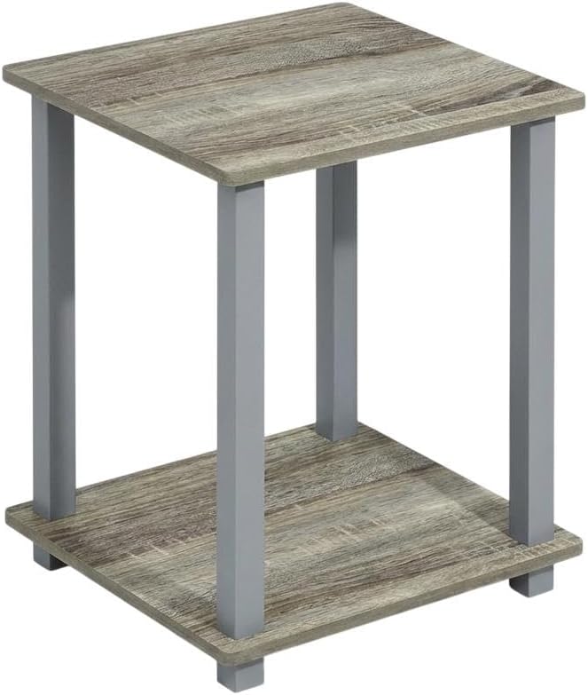 Furnifact French Oak Grey Bookcase with Stylish Design, Sturdy Wood Material, Single Piece Construction for Modern Storage Solution
