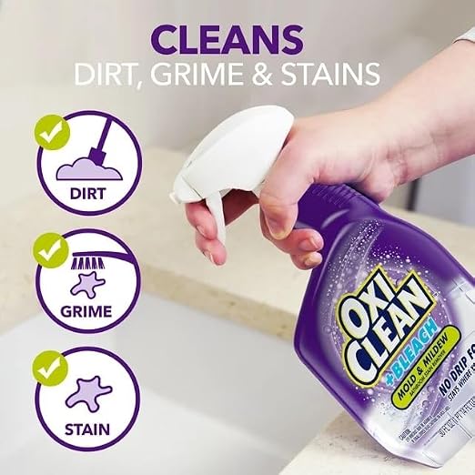 OxiClean plus Bleach, No Drip Foam, Mold & Mildew Bathroom Stain Remover 30 fl oz. 2 Pack