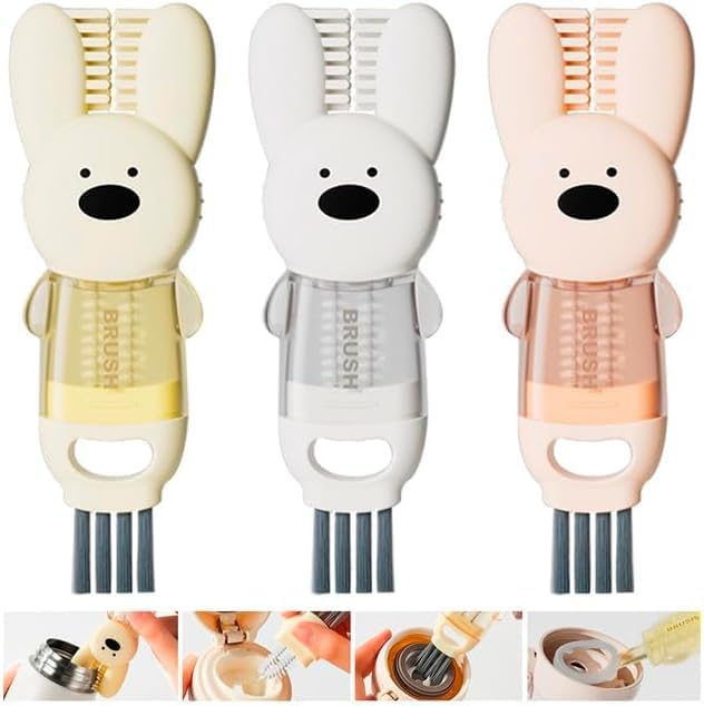 3 in 1 Cup Lid Gap Cleaning Brush Set, Multifunctional Insulation Bottle Cleaning Tools, Mutipurpose Tiny Silicone Cup Holder Cleaner, Home Kitchen Cleaning Tools