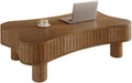 Lift Top Coffee Table with Hidden Storage Fluted Panel Silent Hydraulic Lift Curved Corners (Walnut)