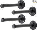 10 Inch Black Industrial Pipe Floating Clothing Rack Wall Mounted, Heavy Duty Garment Rack for Hanging Clothes, Multi-purpose Hanging Rod for Closet Storage, 4 Pack