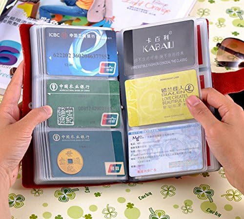 boshiho Leather Credit Card Holder Business Card Case Book Style 90 Count Name ID Card Holder Book