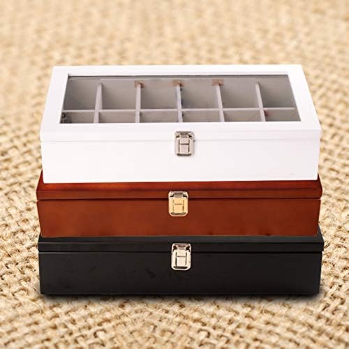 Lar Solid Wood Storage Box with 12 Compartments & Lid - Versatile Organizer for Home, Office, Crafts, Toys - Elegant Storage Solution for Decluttering & Space Saving