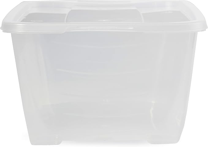 Life Story 10-Pack Plastic Storage Box, Stackable Shoe Organizer Tote Containers, 6 Liter - Clear Bins and Boxes with Lids for Bedroom, Closet, Cabinet, and Garage Organization
